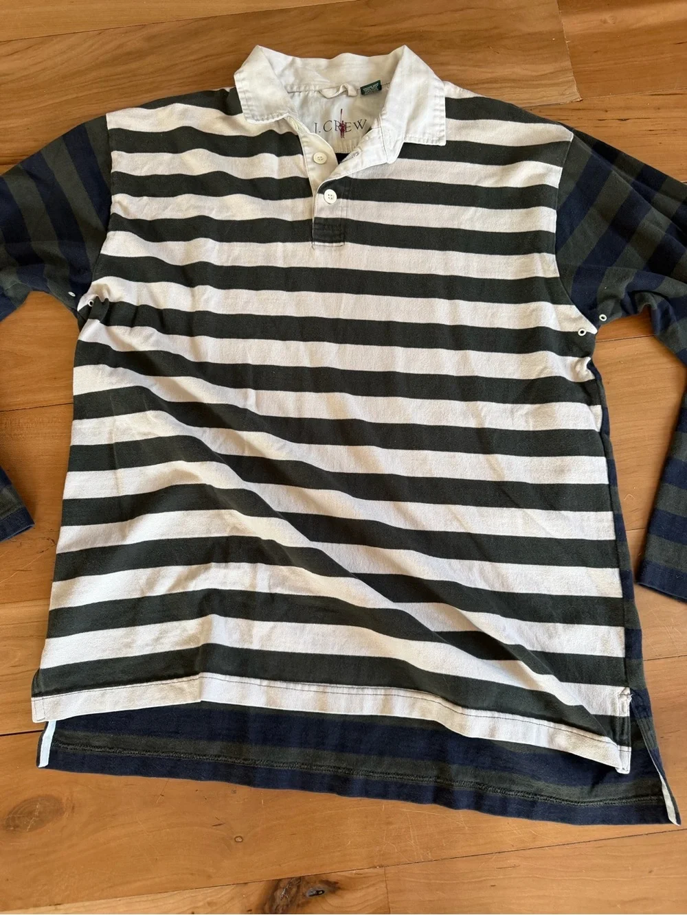 J. Crew RARE Oarsman Polo Rugby Collared Long Sleeve Striped 1992 Large Shirt